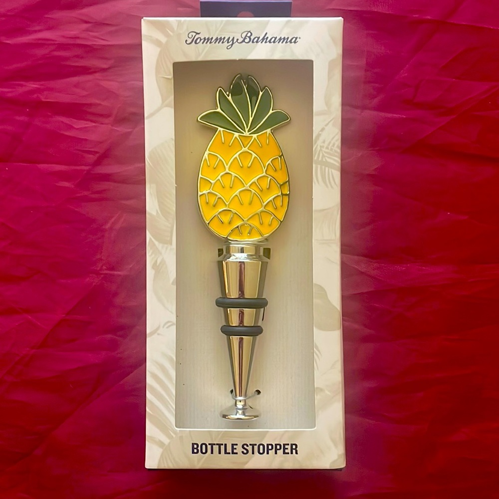 Tommy Bahama pineapple bottle stopper, NEW